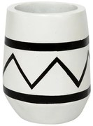 Ποτήρι Μπάνιου Santorini JABR031WB 8,5x12 White-Black Bazar Bizar Κεραμικό