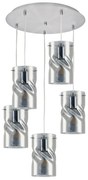 KQ S0616-5 TWIST SMOKEY PENDANT GLASS+