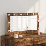 vidaXL Καθρέφτης Vanity  Καπνιστός δρυς, ασημί Ξύλο, γυαλί 80 x 45 εκ