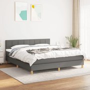 ΚΡΕΒΑΤΙ BOXSPRING ΜΕ ΣΤΡΩΜΑ ΣΚΟΥΡΟ ΓΚΡΙ 160X200 ΕΚ ΥΦΑΣΜΑΤΙΝΟ 3140626