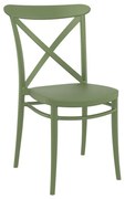 Καρέκλα Στοιβαζόμενη CROSS Olive Green PP 51x51x87cm