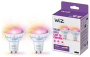 Έξυπνη Λάμπα 2xGU10 50W PAR16 LED Διάφανο Σετ RGBW 3CCT Dimmable 929003772342 Wiz 929003772342 Διάφανο