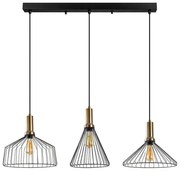 Φωτιστικό Οροφής - Ράγα Dear 942FLG2142 104x34x50/140cm 3xE27 15W Black-Gold Opviq