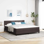 vidaXL Κρεβάτι box spring με στρώμα Σκούρο Καφέ 180 x 200 cm ύφασμα