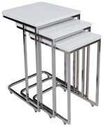 Ζιγκόν (Σετ 3Τμχ) 974NMB1237 41x46x48,8/36x44x53,8/31x42x59cm White-Silver