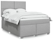 Κρεβάτι Boxspring με Στρώμα Αν. Πράσινο 160x200εκ Υφασμάτινο - Γκρι