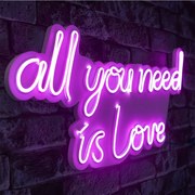 Διακοσμητικό Φωτιστικό Τοίχου All You Need is Love 395NGR2177 60x2x32cm Led 30,2W Pink Wallity