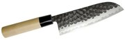 Μαχαίρι Santoku Hammered F-1112 16,5cm Silver-Natural Tojiro Ατσάλι,Ξύλο