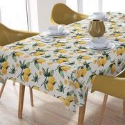 Τραπεζομάντηλο Εμπριμέ Polycotton Αλέκιαστο 140x180εκ. Lemon 450 White-Yellow DimCol