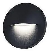 Απλίκα Τοίχου Στρογγυλή LED 3W 4000k Αλουμινίου IP65 ΦOS_ME-17-04686-2-Μαύρο 17-04686-2