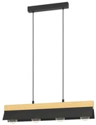 Φωτιστικό Οροφής-Ράγα Tarrafo 900444 88x15x110cm 4xE27 40W Black-Natural Eglo