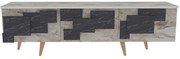 Έπιπλο Τηλεόρασης 3D 875ZNA4582 160x35x45cm Marble Effect White-Black