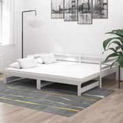 vidaXL Καναπές Κρεβάτι Συρόμενος Λευκός 2x(90x200) εκ. Ξύλο Πεύκου