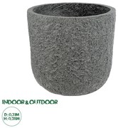 20758 GloboStar®  Artificial Garden ERICE 20758 Επιδαπέδιο Πολυεστερικό Τσιμεντένιο Κασπώ Γλάστρα - Flower Pot Γκρι Φ31 x Υ28cm