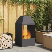 vidaXL Φωτιά Μαύρο 50 x 50 x 100 cm Κρύα έλαση από χάλυβα