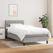 ΚΡΕΒΑΤΙ BOXSPRING ΜΕ ΣΤΡΩΜΑ ΑΝΟΙΧΤΟ ΓΚΡΙ 100X200 ΕΚ. ΥΦΑΣΜΑΤΙΝΟ 3140273