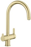 Blanco Trima Brass PVD Satin Gold Μπαταρία Κουζίνας Ψηλή Φιλτραρίσματος Νερού με Περιστρεφόμενο Ρουξούνι