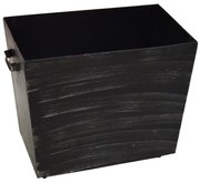 Κουτί Αποθήκευσης Ξύλων Μαύρο-Ασημί 55x36x30cm