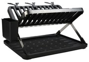 Πιατοθήκη Αναδιπλούμενη 2 Επιπέδων 01-28381 48x35,4x27,2cm Black Estia Ανοξείδωτο Ατσάλι