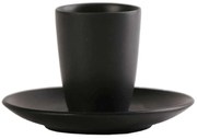 Φλιτζάνι Καφέ Με Πιατάκι Morgan OW2053K6 80ml Black Espiel Πορσελάνη