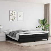 Κρεβάτι Boxspring με Στρώμα Μαύρο 200x200 εκ. Υφασμάτινο