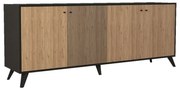 Μπουφές Flipter pakoworld μελαμίνης oak-μαύρο 182x40x78,6εκ