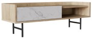 STOCKHOLM COFFEE TABLE SONOMA DECAPE ΛΕΥΚΟ ΜΕ ΟΨΗ ΜΑΡΜΑΡΟΥ ΜΑΥΡΟ 120x59xH40cm