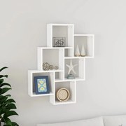 vidaXL Ραφιέρα Τοίχου με Κύβους Λευκή 78 x 15 x 93 εκ. από Μοριοσανίδα