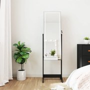 vidaXL Έπιπλο Κοσμημάτων με Καθρέφτη &amp; LED Φώτα Επιδαπέδιο Μαύρο