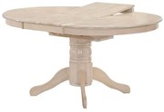 WOODWELL Ε7680,1NIRVANA Τραπέζι Τραπεζαρίας Κουζίνας, Επεκτεινόμενο, White Wash Φ106 (+30)x75cm Ε7680,1