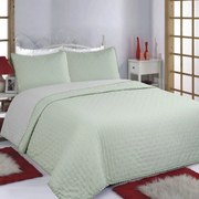 Κουβερλί Μονό (Σετ 170x240) 2 Όψεων Silk Fashion Pon Pon Mint-Grey
