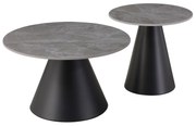 ΤΡΑΠΕΖΙΑ ΣΑΛΟΝΙΟΥ RIDGE HM18266.03 ΚΕΡΑΜΙΚΑ TOP ΜΕ ΟΨΗ ΓΚΡΙ ΜΑΡΜΑΡΟΥ Φ50εκ &amp; Φ70εκ