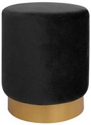 Σκαμπό Levy HM8408.04 Μαύρο-Χρυσό Φ35x43cm Ύφασμα