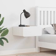 vidaXL Κομοδίνο με συρτάρι Λευκό 39 x 34 x 16.5 εκ. Μασίφ ξύλο πεύκου