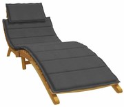 vidaXL Μαξιλάρι Ξαπλώστρας Ανθρακί 186x58x4 εκ. Ύφασμα