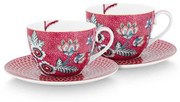 ΣΕΤ ΦΛΥΤΖΑΝΙΑ CAPPUCCINO ΜΕ ΠΙΑΤΑΚΙ 280ml 2 ΤΕΜ. PIP STUDIO - FLOWER FESTIVAL 51004147 (DARK PINK)