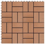 Πλακάκια Deck 11 τεμ. Καφέ 30 x 30 εκ. 1 μ² από WPC - Καφέ