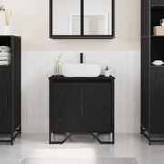 vidaXL Ντουλάπα Νιπτήρα Μπάνιου Μαύρου Δρυού 60x35x60 εκ Κατασκευασμένο Ξύλο