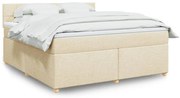 Κρεβάτι Boxspring με Στρώμα Κρεμ 180x200 εκ. Υφασμάτινο - Κρεμ