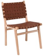 WOODWELL Ε7515,1DUNE Καρέκλα Τραπεζαρίας, Ξύλο Απόχρωση Φυσικό, Κάθισμα-Πλάτη Ιμάντες Pu Καφέ 50x59x85cm Ε7515,1