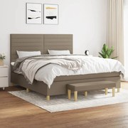vidaXL Κρεβάτι Boxspring με Στρώμα Taupe 180x200 εκ. Υφασμάτινο