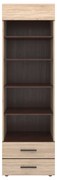 Βιβλιοθήκη Solo 2S 60x41x197 Sonoma με Wenge και MDF Καμπυλωτό τελείωμα TO-SOLO2S