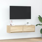 vidaXL Κομοδίνο ΤV Σομιέ Καρυδιά 100x31x25,5 εκ. Επεξεργασμένου Ξύλου