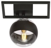 Φωτιστικό Οροφής 1xE14 W20cm Ατσάλι και Γυαλί Μαύρο IMAGO 1E Made in Poland Emibig-1132/1E-Διάφανο 1132/1E