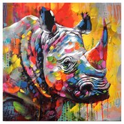 Πίνακας σε καμβά Rhinocery Inart 80x3x80εκ