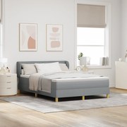 vidaXL Κρεβάτι Box Spring με Μαξιλάρι  Ανοιχτό γκρι 140x200 εκ. Ύφασμα