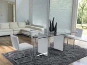 Τραπέζι Chromed Free 180x90x76 - Clear extralight glass