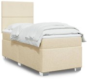 ΚΡΕΒΑΤΙ BOXSPRING ΜΕ ΣΤΡΩΜΑ ΚΡΕΜ 100 X 200 ΕΚ. ΥΦΑΣΜΑΤΙΝΟ 3292697