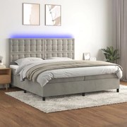 ΚΡΕΒΑΤΙ BOXSPRING ΜΕ ΣΤΡΩΜΑ &amp; LED ΑΝ.ΓΚΡΙ 200X200 ΕΚ. ΒΕΛΟΥΔΙΝΟ 3136383