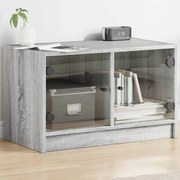 vidaXL Βοηθητικό Ντουλάπι Sonoma Γκρι 68x37x42 εκ. με Γυάλινες Πόρτες